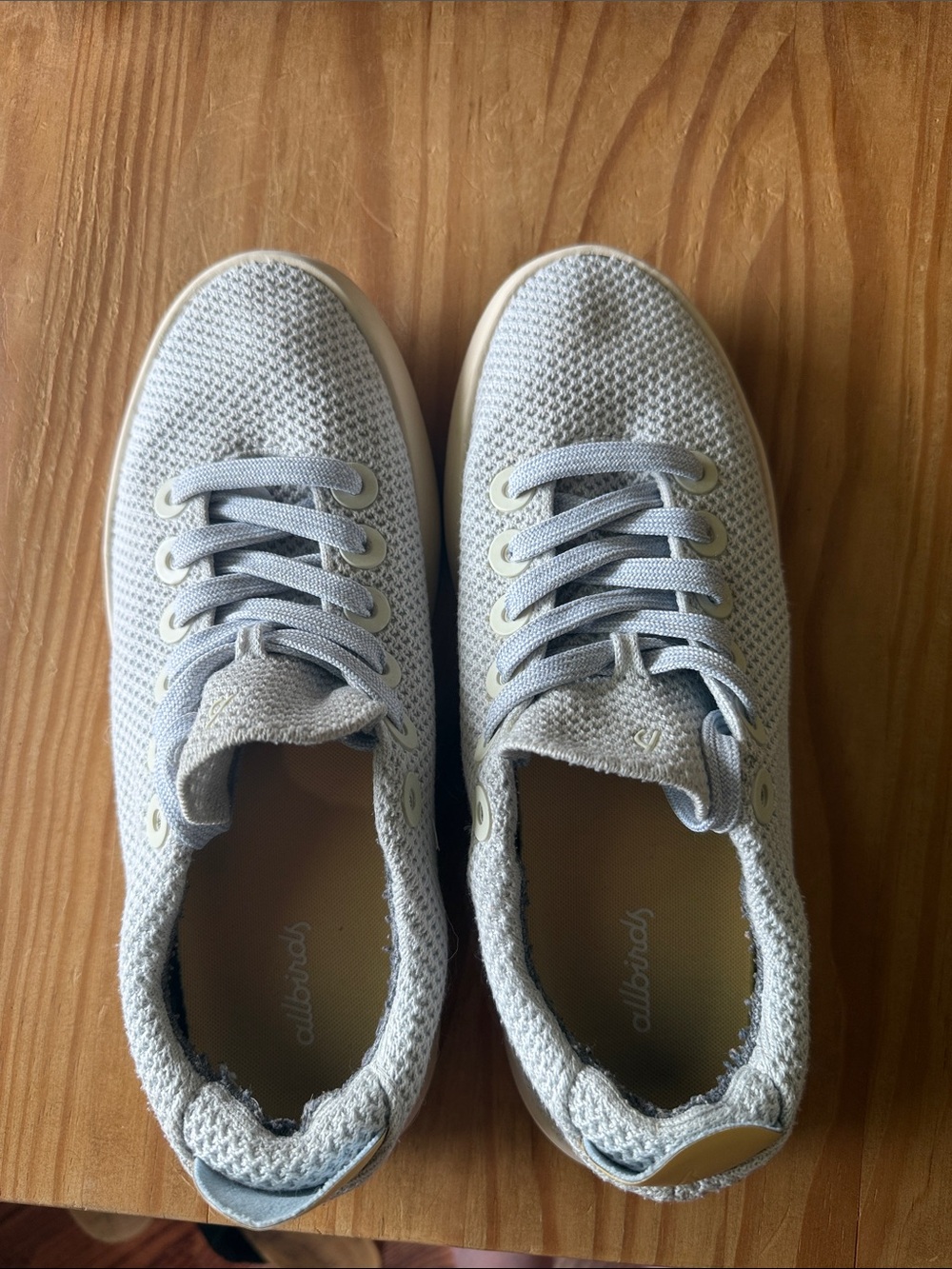 allbirds Light Gray Knit Lace-Up Sneakers